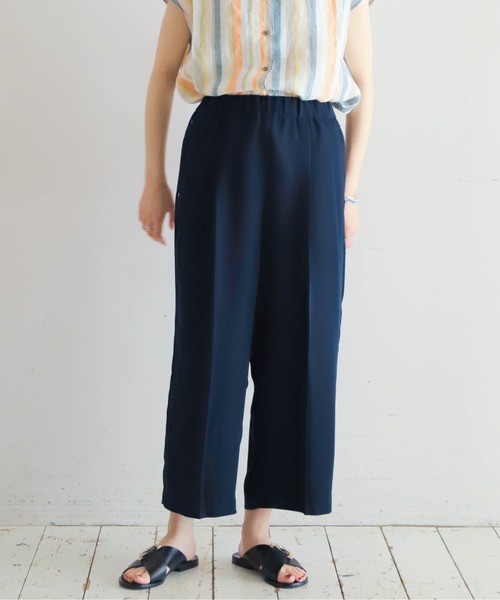 NOMBRE IMPAIR パンツ ポリエステルダブルクロス 8分丈パンツ