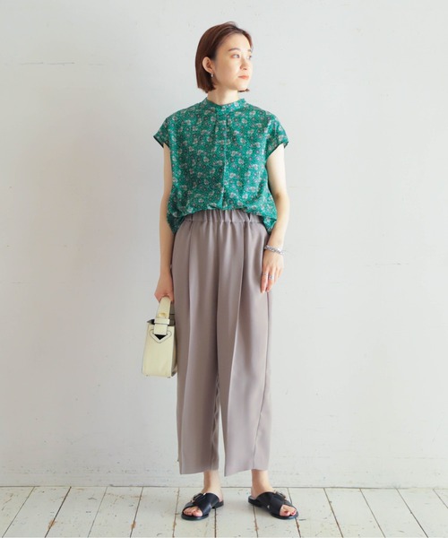 ALLEBOREBLAのとてもかわいいパンツです。 NOMBRE IMPAIR パンツ ポリエステルダブルクロス 8分丈パンツ