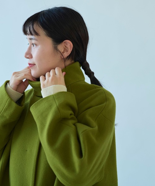 yuni ステンカラーコート コート ウールスーパー100 スリットカラー