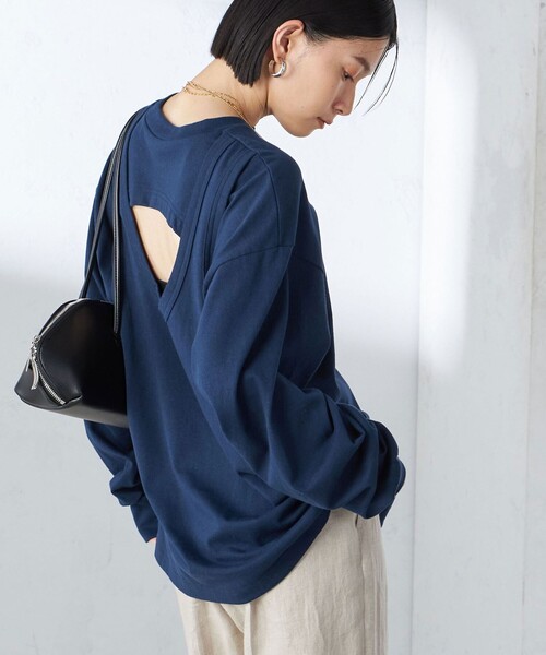tシャツ 「SHIPS別注」onit:「手洗い可能」バック デザイン ロング TEE レディース