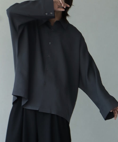 シャツ 「welise/ウェライズ」リッチドレープスムース 長袖