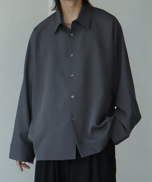 シャツ 「welise/ウェライズ」リッチドレープスムース 長袖