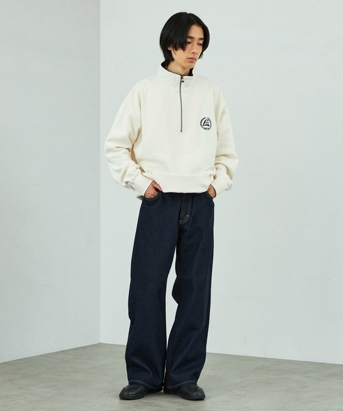 Lee トレーナー スウェット Lee月桂樹刺繍ロゴ ハーフジップ