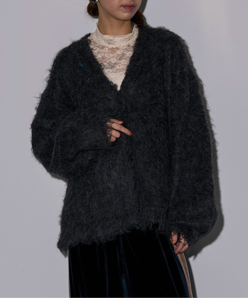 カーディガン 「MAISON BREEZE reveur」ブークレシャギーVネックカーディガン　DTK レディース
