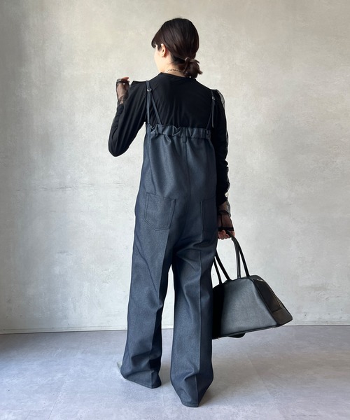 DouDou tシャツ シアーレイヤードドッキングトップス レディース