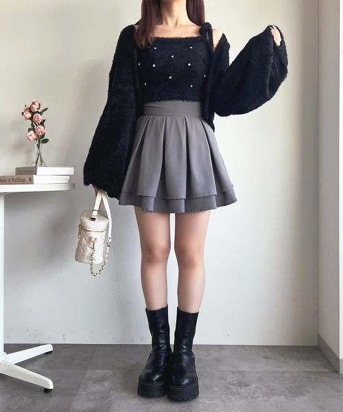 apres jour（アプレジュール） アンサンブル ビジューシャギーニット