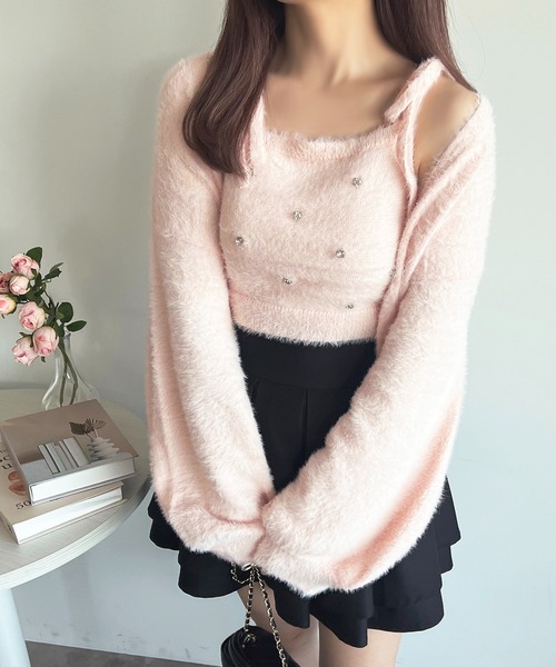 【PROPORTION】(3) コットン ビジュー ニット アンサンブル PROPORTION - 【PROPORTION】(3) コットン ビジュー ニット