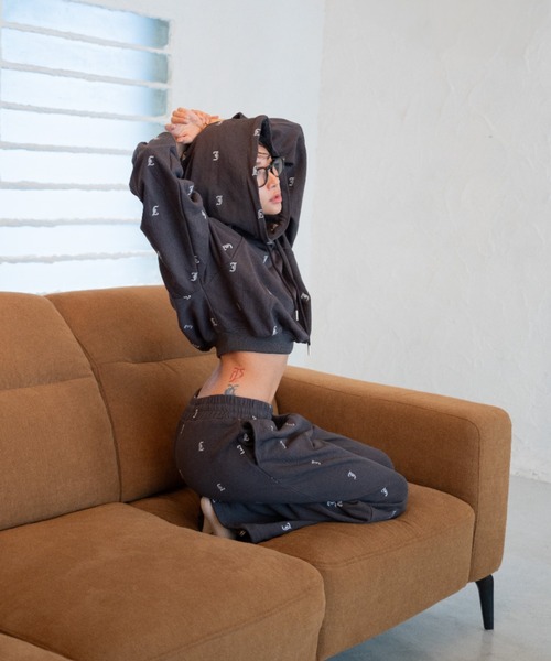 juemiパーカー juemi ジップパーカー Hood knit zip up / フードニットジップ