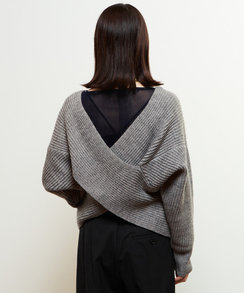 ニット セーター Soffitto刺繍入りクロップドニット レディース soffitto ニット セーター Soffitto刺繍入りクロップドニット