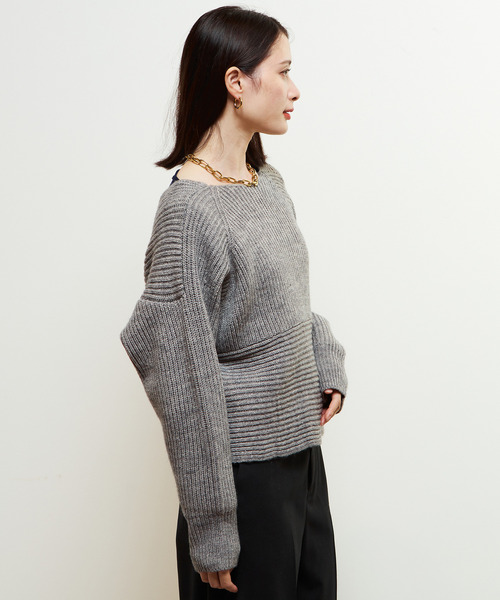 ニット セーター Soffitto刺繍入りクロップドニット レディース soffitto ニット セーター Soffitto刺繍入りクロップドニット