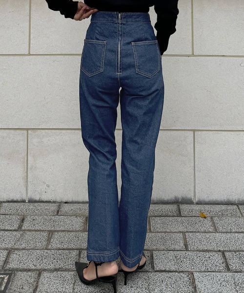 ジーンズ デニム デニムパンツ −3キロハート刺繍デニム レディース