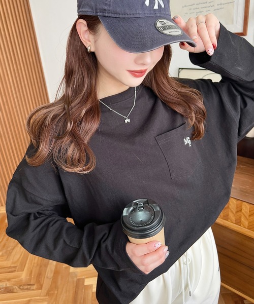 tシャツ マチ付ボートロゴロンTee レディース マチ付ボートロゴロンTee カットソー・Tシャツ
