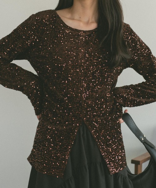 「VANNIE U」 長袖カットソー FREE ブラウン レディース_画像2