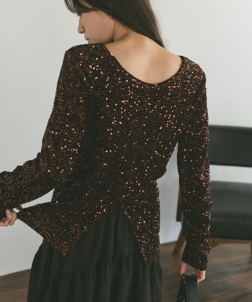 「VANNIE U」 長袖カットソー FREE ブラウン レディース_画像6