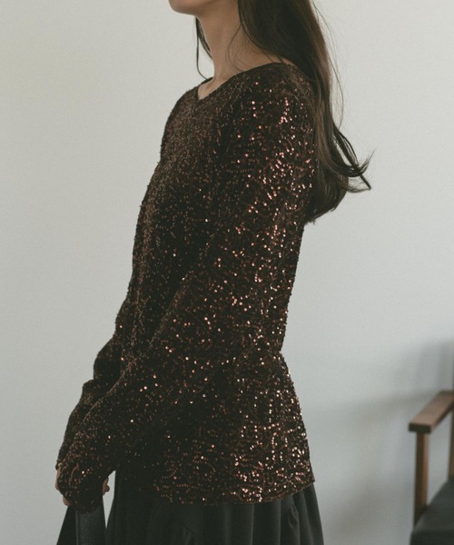 「VANNIE U」 長袖カットソー FREE ブラウン レディース_画像7