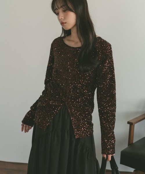 「VANNIE U」 長袖カットソー FREE ブラウン レディース_画像8