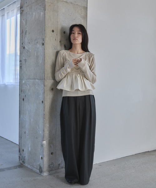 専用　ピンクロンT レディース オーバーロングTシャツ 日本製 トップス 長袖