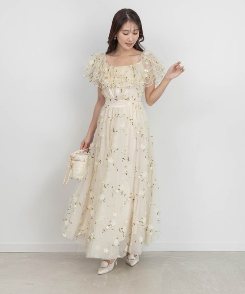 Tomsister jane ワンピース　オフショルダー フラワー刺繍 RANDA ワンピース 「Flower Collection」2WAYショルダーフラワー