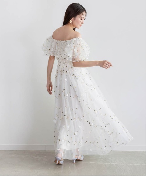 【Flower Collection】2WAYショルダーフラワー刺繍ワンピース Flower Collection】2WAYショルダーフラワー刺繍ワンピースRANDA