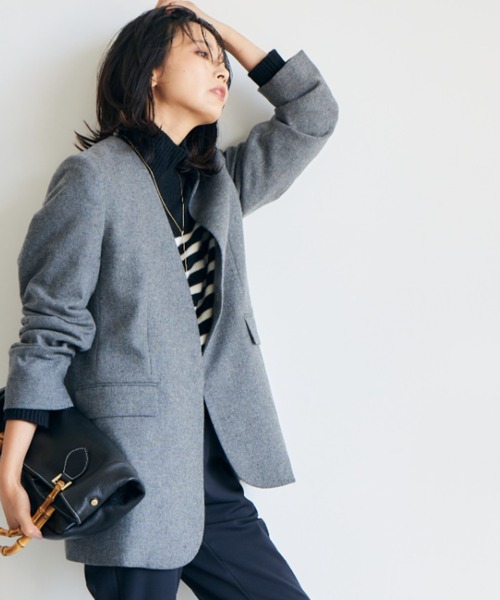 美品　BARNYARDSTORM ノーカラージャケット グレー BARNYARDSTORM」 ノーカラージャケット 1 グレー レディース