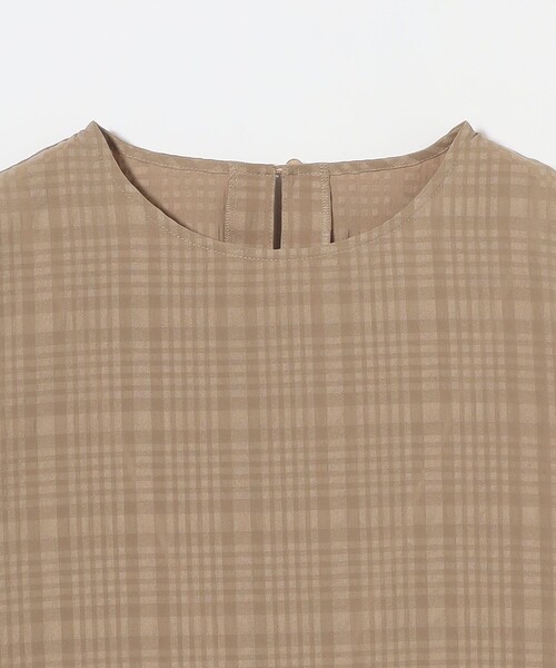 ブラウス シャツ ポコポコ シアー チェック デザイン タックスリーブ ブラウス レディース UNITED ARROWS green label relaxing ポコポコ シアー チェック