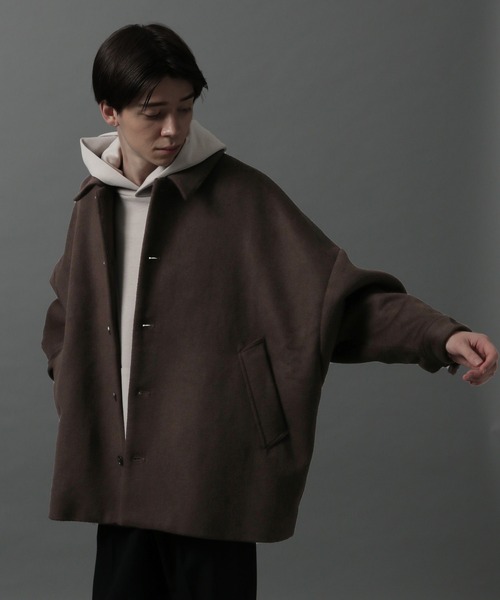 HARE（ハレ） ステンカラーコート SMALL ブラウン メンズ : ZOZOTOWN