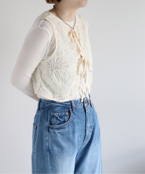 cepo（セポ） ベスト ジレ 「セットアップ対応」ニットコード刺繍