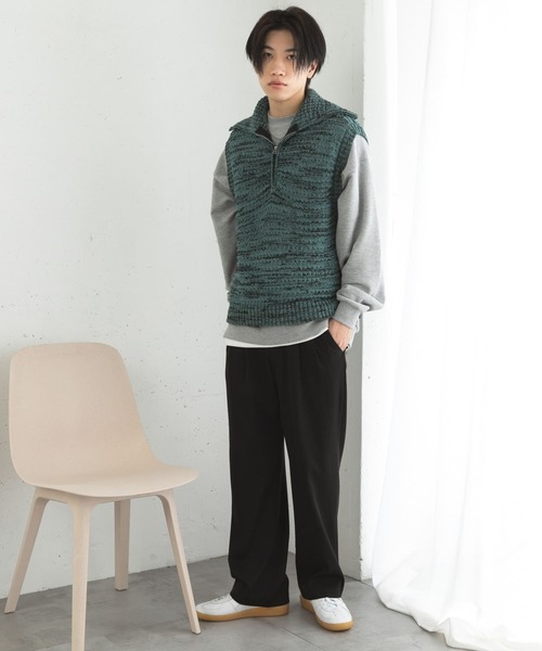 ベスト ジレ ミックスメランジハーフジップニットベスト メンズ | SENSE OF PLACE by URBAN RESEARCH | 14