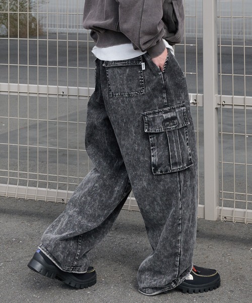 Perushu カーゴパンツ vintage like draw cord wide cargo pants