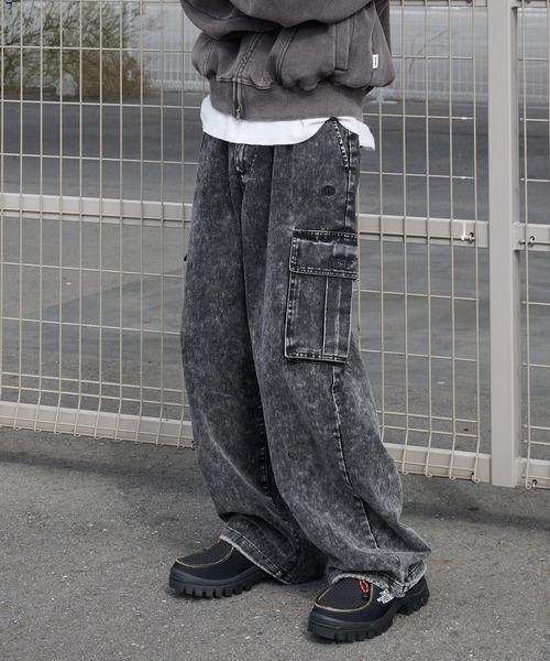 90s Vintage カーゴ ワイド バギーパンツ Tech ドローコード Perushu カーゴパンツ vintage like draw cord wide cargo pants