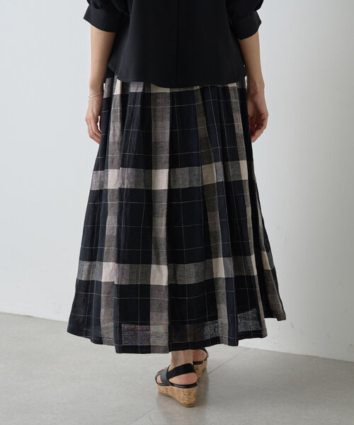 美品 BEARDSLEY リネンビッグチェックスカート 麻 美品 BEARDSLEY リネンビッグチェックスカート 麻 - メルカリ