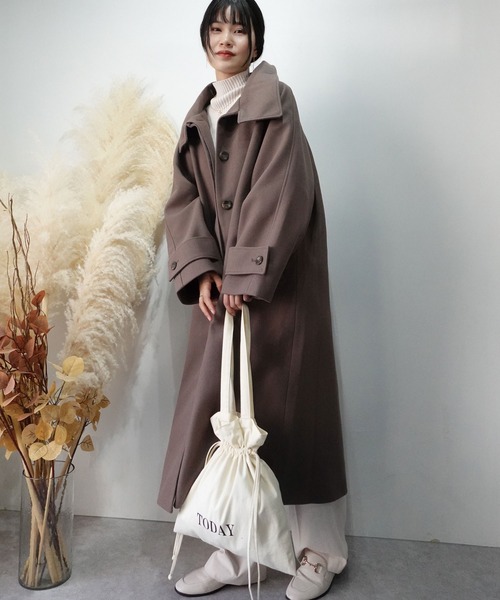 [CORNERS] пальто с отложным воротником L мокка женский 