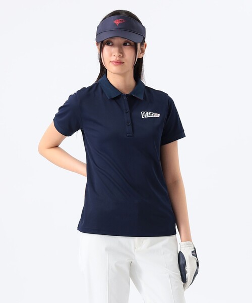 mさまお約束品 BEAMS GOLF レディースポロシャツ ビームスゴルフ 衿裏ロゴポロシャツ 83-02-0034-444（ブルー