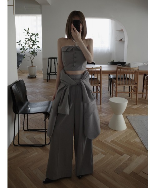 Darich カラーデザインベアトップ Darich チューブトップ ベアトップ カラーデザインベアトップ