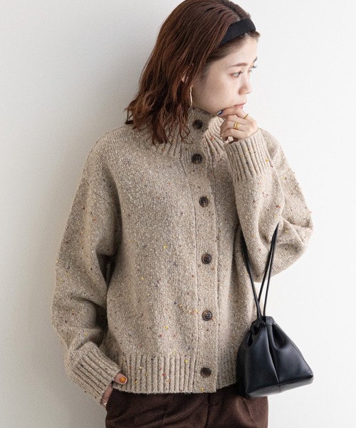 「DISCOAT」 ニットカーディガン FREE ブラウン レディース_画像2