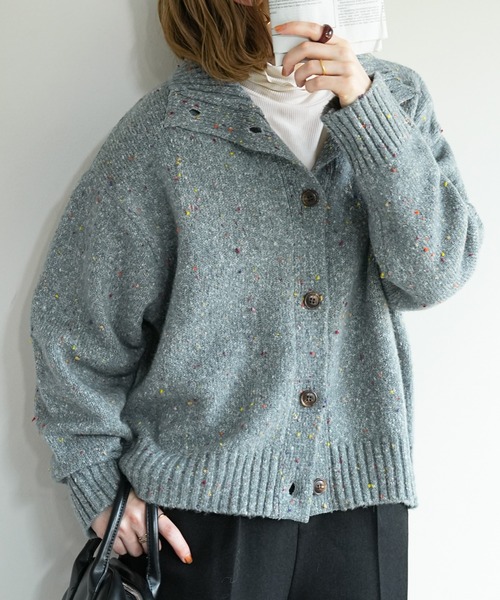 「DISCOAT」 ニットカーディガン FREE ブラウン レディース_画像3