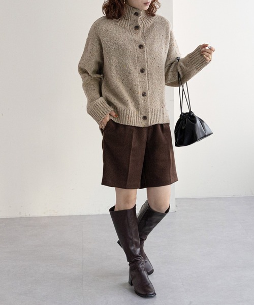 「DISCOAT」 ニットカーディガン FREE ブラウン レディース_画像6