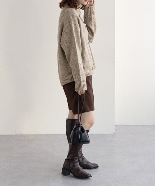 「DISCOAT」 ニットカーディガン FREE ブラウン レディース_画像7