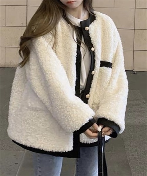 「Dream garden」 ノーカラーコート M オフホワイト レディース_画像4