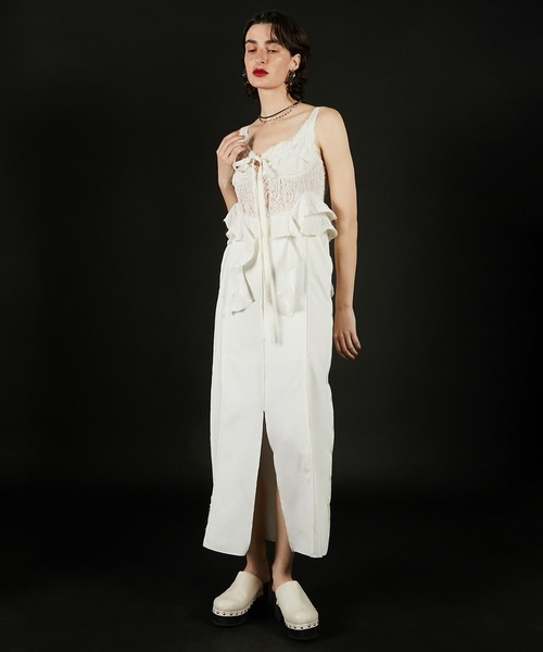 【新品未使用】pelleq shirring dress シャーリングワンピース PRANK PROJECT ワンピース シャーリングビスチェワンピース