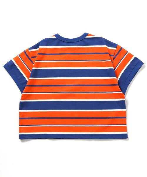 未使用級　プリーツプリーズ　ボーダー　バウンス　半袖カットソー　横プリーツ 2025夏 BREEZE ブリーズ WEB限定無地 ボーダー 半袖Tシャツ 男の子