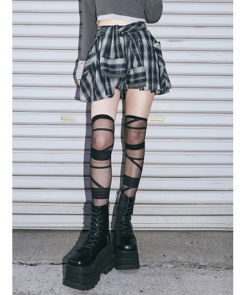ダーリッチ darich レイヤードチェックショートパンツ ネイビー FL ダーリッチ darich レイヤードチェックショートパンツ ネイビー