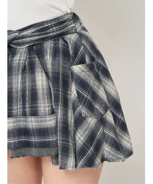 Darich パンツ レイヤードチェックショートパンツ レディース