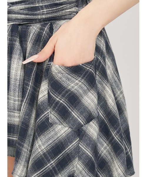 Darich パンツ レイヤードチェックショートパンツ レディース