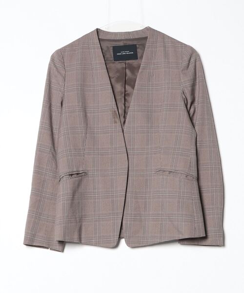 green label relaxing D ノーカラー ジャケット ベージュ green label relaxing（グリーンレーベルリラクシング） ノーカラー