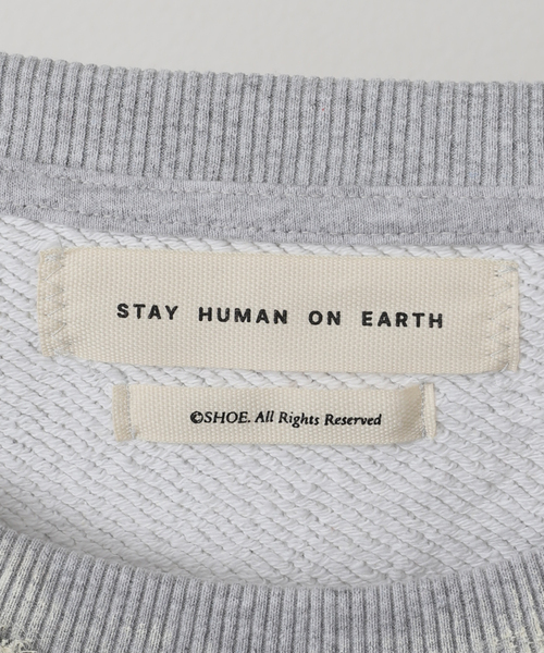 トレーナー スウェット STAY HUMAN ON EARTH DIRTY DESTROYED RELA S25-020D：スウェット レディース CITYSHOP トレーナー スウェット STAY HUMAN ON EARTH DIRTY