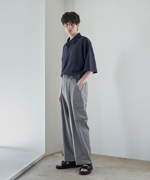 カーゴパンツ メランジTPUストレートカーゴパンツ メンズ
