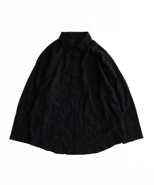 ブラウス シャツ flower sheer oversized shirt / 花柄シアーオーバーサイズシャツ レディース MUHET ブラウス シャツ flower sheer oversized shirt / 花柄