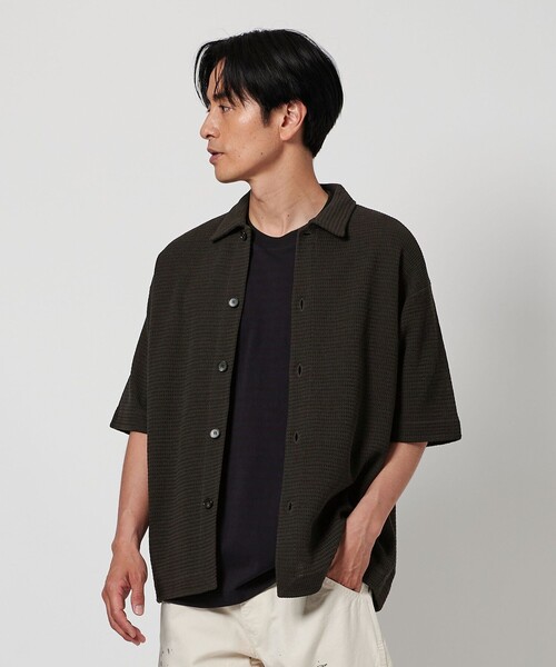 H BEAUTY&YOUTH ショートスリーブカーディガン ブラック S H BEAUTY&YOUTH ショートスリーブカーディガン ブラック S