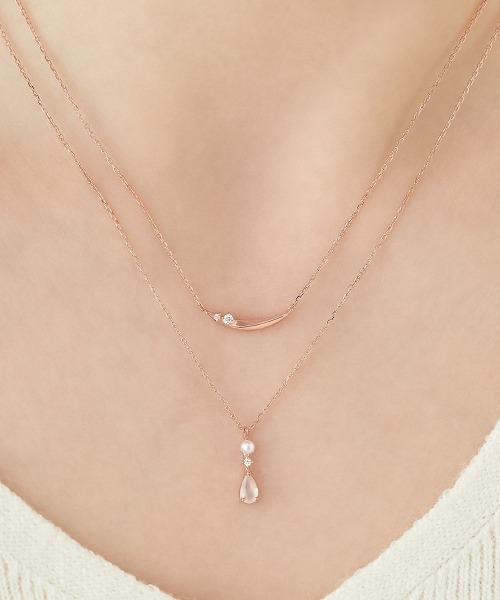 4℃（ヨンドシー） ネックレス 「6月誕生石」シルバー しずく